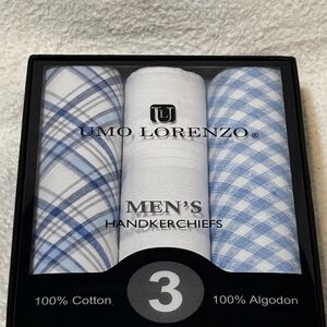Lorenzo Blue and White Patterned Handkerchiefs